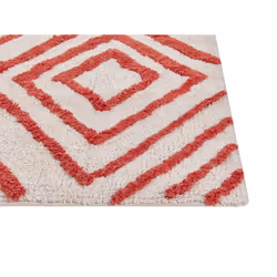 Shaggy Cotton Area Rug 160 x 230 cm Off-White and Red HASKOY - Additional view 5