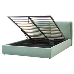 Ottoman Bed Velvet BAJONNA 160 x 200 cm (EU King Size) Mint Green