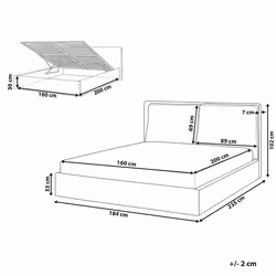 Ottoman Bed Velvet BAJONNA 160 x 200 cm (EU King Size) Mint Green