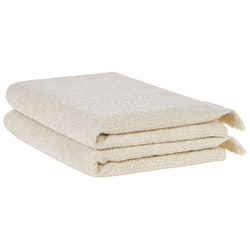 Set of 2 Cotton Terry Towels Beige ATIU