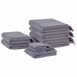 Set of 9 Cotton Terry Towels Grey ATIU