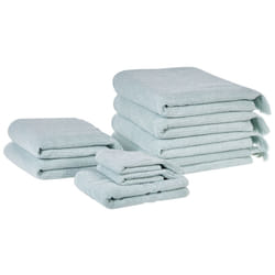 Set of 9 Cotton Terry Towels Mint ATIU