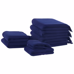 Set of 9 Cotton Terry Towels Blue ATIU