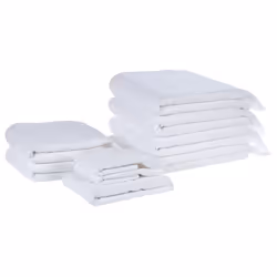 Set of 9 Towels ATIU Terry Cotton White
