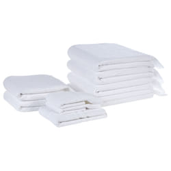 Set of 9 Towels ATIU Terry Cotton White