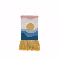 Cotton Wall Hanging with Tassels Multicolour HASILPUR