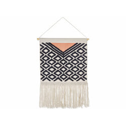 Cotton Wall Hanging with Tassels Black and Orange GOJRA