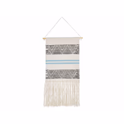 Cotton Wall Hanging with Tassels Beige and Black FAZILPUR