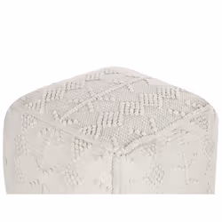 Cotton Pouffe 40 x 40 cm White WARANGAL