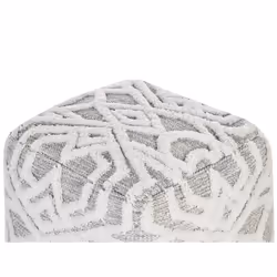 Cotton Pouffe 40 x 40 cm White and Grey BHILWARA