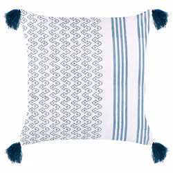 Throw Cushion TILIA Cotton 45 x 45 cm Blue Geometric Pattern