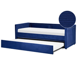 Trundle Bed Corduroy MIMIZAN 90 x 200 cm (EU Single) Navy Blue