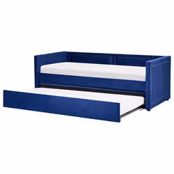 Trundle Bed Corduroy MIMIZAN 90 x 200 cm (EU Single) Navy Blue