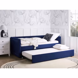 Trundle Bed Corduroy MIMIZAN 90 x 200 cm (EU Single) Navy Blue