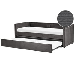 Trundle Bed Corduroy MIMIZAN 90 x 200 cm (EU Single) Dark Grey