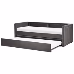 Trundle Bed Corduroy MIMIZAN 90 x 200 cm (EU Single) Dark Grey