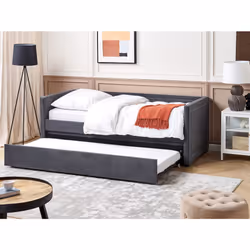 Trundle Bed Corduroy MIMIZAN 90 x 200 cm (EU Single) Dark Grey