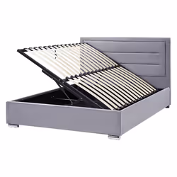 Ottoman Bed Velvet ROUEN 160 x 200 cm (EU King Size) Dark Grey