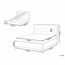 Ottoman Bed Velvet ROUEN 160 x 200 cm (EU King Size) Dark Grey
