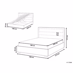 Ottoman Bed Velvet ROUEN 180 x 200 cm (EU Super King) Dark Grey