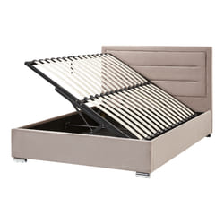 Ottoman Bed Velvet ROUEN 140 x 200 cm (EU Double) Taupe