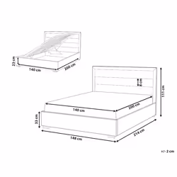 Ottoman Bed Velvet ROUEN 140 x 200 cm (EU Double) Taupe