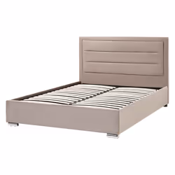 Ottoman Bed Velvet ROUEN 160 x 200 cm (EU King Size) Taupe