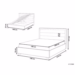 Ottoman Bed Velvet ROUEN 180 x 200 cm (EU Super King) Taupe