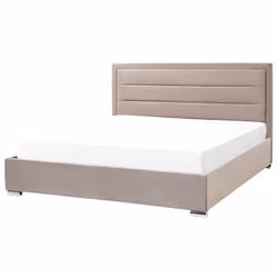 Ottoman Bed Velvet ROUEN 180 x 200 cm (EU Super King) Taupe