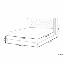 Bed Velvet FORBACH 140 x 200 cm (EU Double) Beige