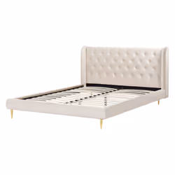 Bed Velvet FORBACH 160 x 200 cm (EU King Size) Beige - Additional view 4