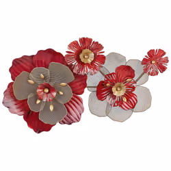 Wall DÃ©cor Flowers Red SCANDIUM