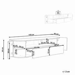 TV Stand JEROME Brown/ Black