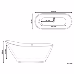 Freestanding Bathtub LONDRINA 1700 x 750 mm White