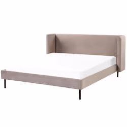 Bed Velvet ARETTE 160 x 200 cm (EU King Size) Taupe