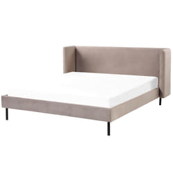 Bed Velvet ARETTE 160 x 200 cm (EU King Size) Taupe