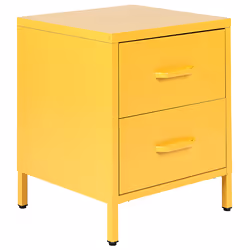 2 Drawer Bedside Table MALAVI Metal Yellow