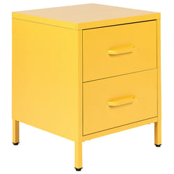 2 Drawer Bedside Table MALAVI Metal Yellow