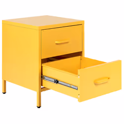 2 Drawer Bedside Table MALAVI Metal Yellow