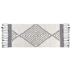 Cotton Area Rug 80 x 150 cm White and Black ERAY