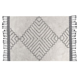 Cotton Area Rug 140 x 200 cm White and Black ERAY