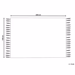 Cotton Area Rug 140 x 200 cm White and Black ERAY