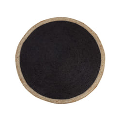 Round Jute Area Rug 120 cm Black MENEMEN