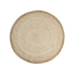 Round Jute Area Rug 120 cm Light Beige MENEMEN