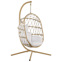 Hanging Chair with Stand ADRIA Metal Beige