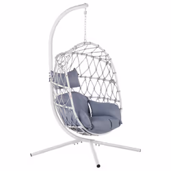 Hanging Chair with Stand ADRIA Metal White