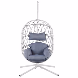 Hanging Chair with Stand ADRIA Metal White