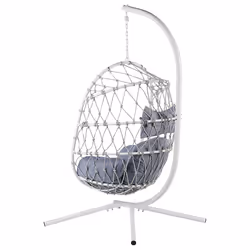 Hanging Chair with Stand ADRIA Metal White