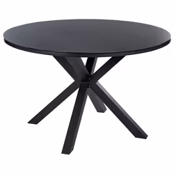 Garden Dining Table MALETTO 120 cm 120 cm Glass Black