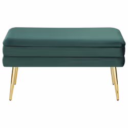 Storage Bench DURHAM Velvet Dark Green